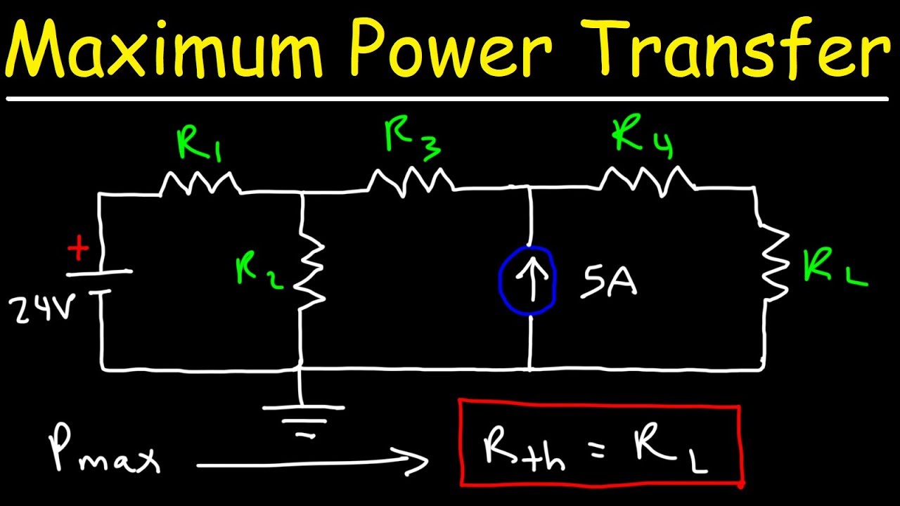 Maximum Power Transfer Theorem Using Nodal Analysis & Thevenin Equivalent Circuits