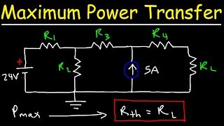 maximum power transfer theorem using nodal analysis & thevenin equivalent circuits