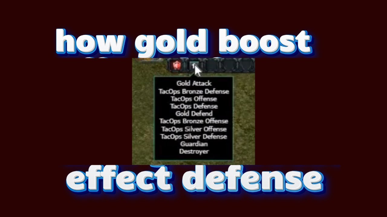 war commander how gold boost effect defense ?