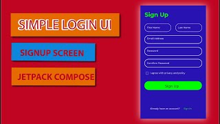 Jetpack Compose Signup UI tutorial