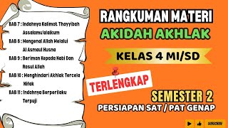 RANGKUMAN MATERI AKIDAH AKHLAK KELAS 4 MI SEMESTER 2 || Rangkuman Materi PAT/ SAT GENAP RANGKUMAN MATERI AKIDAH AKHLAK KELAS 4 MI SEMESTER 2 || Rangkuman Materi PAT/ SAT GENAP