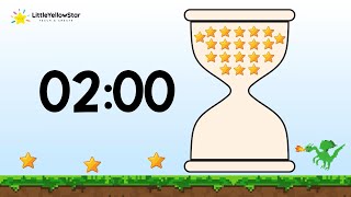 Hourglass Retro Game Timer – 2 Minute Countdown Timer For Kids With Bell Warning | Classroom Timer