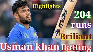 Usman khan//204 runs// batting highlights /Cricket Aim / youtube Channel//.