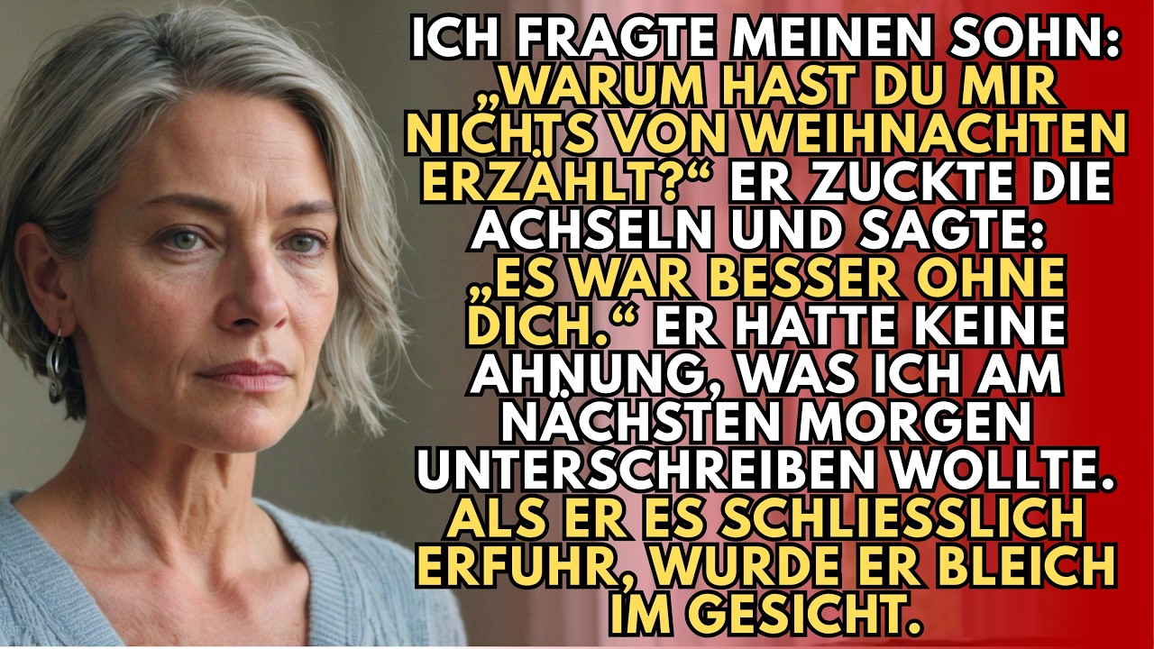 Es war der erste Weihnachtsfeiertag, als ich mit selbstgebackenen Keksen und Geschenken für meine Enkel vor der Tür meines Sohnes stand – und er mir die Sicht ins Wohnzimmer versperrte. „Es war...