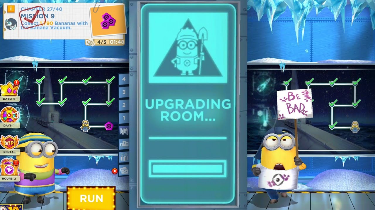Minion Rush Updating Room Bratt's Workout and Striker minions run at