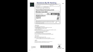 Edexcel - iGCSE - Mathematics A - June 2024 - Paper 2H - Solutions By Mr Harding