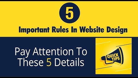 5 important rules of web design | basic web design rules