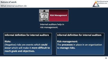 CIA Part 1 - What does Internal Audit do? - Risk Management