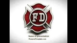 Fire Department Badge PowerPoint Template by PoweredTemplate.com