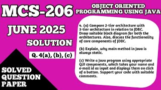 P7- 2-Tier vs 3-Tier Architecture, Why Main Method is Static | Java GUI Program | MCS206 Java IGNOU