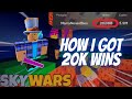 How I Got 20,000 WINS... (Roblox Skywars)