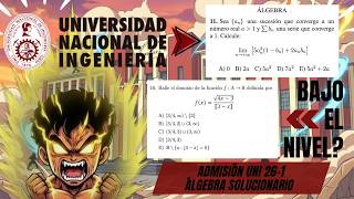 Solucionario UNI Admisión 2026-1 | Álgebra | ¿ESTUVO MUY SENCILLO?
