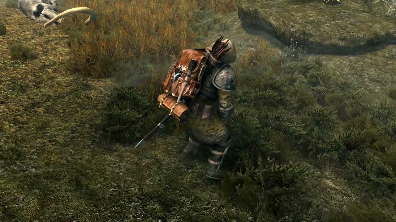 Skyrim Anniversary Edition: Taming the wild red horse outside of Whiterun.