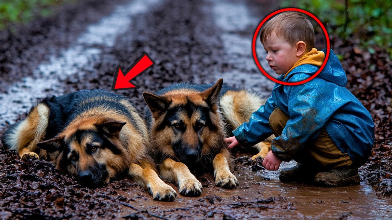 Baby Found 2 German Shepherds Buried Alive in Mud, His Next Move Saves More Than Just Lives