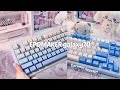aesthetic &amp; cozy keyboard unboxing ⌨️ EPOMAKER galaxy70 blue | CERAKEY ceramic keycaps | typing asmr