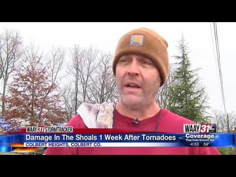 Tornado damage cleanup continues in Colbert County - YouTube