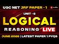 🔴 Aaj Ka LIVE = Selection 🔥 Logical Reasoning PYQs | NET JRF June 2026 #netjrfpaper1