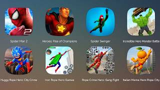 Spider Man 2,Heroes Rise of Champions,Spider Swinger,Incredible Hulk,Iron Rope Hero,Rope Hero Gang screenshot 1