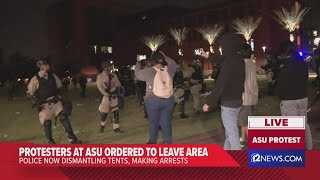 Arizona law enforcement push back proPalestine protesters at ASU