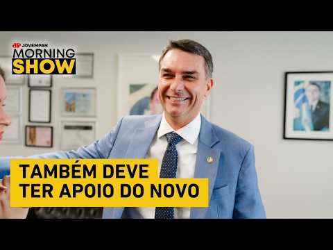 Agora: Flávio Bolsonaro fala com a imprensa sobre apoio da federação União PP