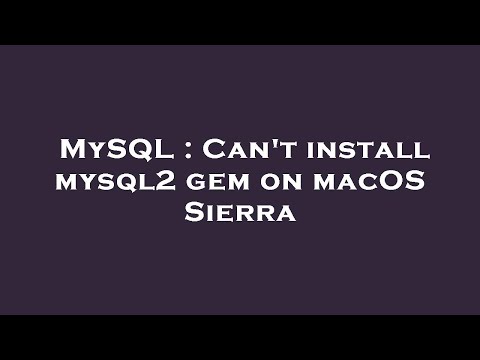 MySQL : Can't
