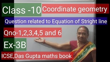 #Coordinate Geometry#Equation of straight line#Clas-10#ICSE#Das Gupta maths book#Ex-3B,Qno-1 to 6 .