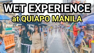 GETTING WET and ACTION | WALKING in THE RAIN at QUIAPO MANILA Philippines [4K] ??