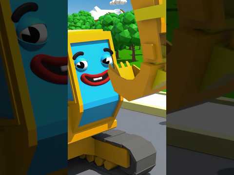 Yellow Excavator Football Game #длядетей #мультфильмы #мультикипромашинки #трактор #excavator