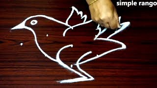 How To Draw Simple Bird Kolam Designs With Dots