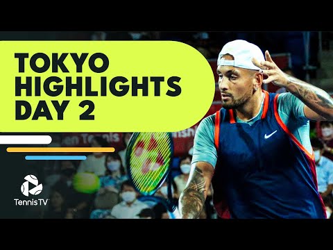 Kyrgios returns to tokyo; ruud, de minaur, kwon feature | tokyo 2022 day 2 highlights