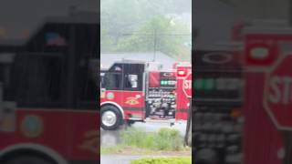 Holden Fire Department Engine 2 Responding To HQ To Grab Vehicles During A Possible Tornado