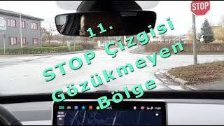 Almanya Ehliyet Sürüş Sınavında Yapılan Hatalar 11 STOP Çizgisi Gözükmeyen Bölge
