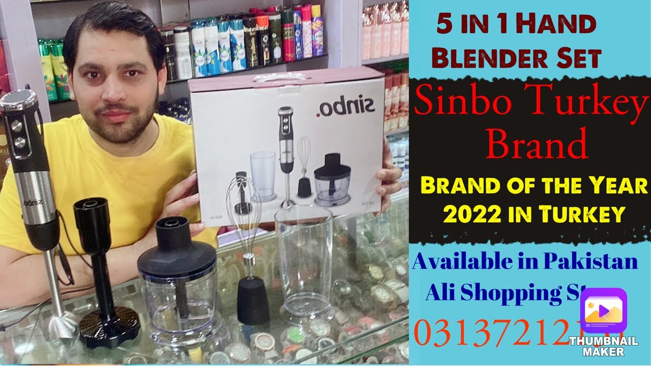 Hand Blender Set/5 in 1 blender Set Sinbo Turkey 2nd largest Electric Brand/5 different attachments