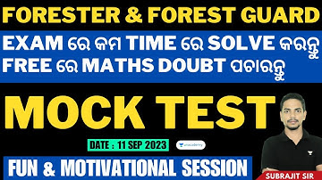 FORESTER & FOREST GUARD | Mock Test | Selected and Important MCQs by Subrajit Sir