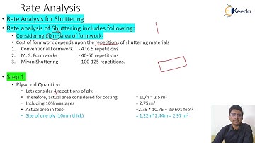 Rate Analysis for Shuttering