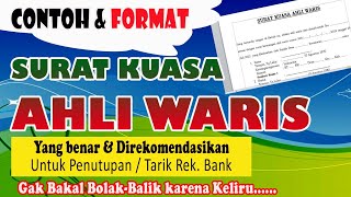 CONTOH SURAT KUASA AHLI WARIS || format yang direkomendasikan