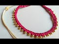 15 minite ல Silk thread Necklace Ready பண்ணலாம் / Silk thread necklace making/ Easy craft and art