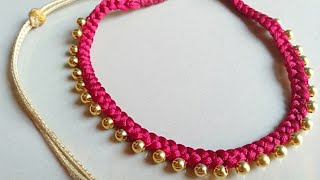 15 minite ல Silk thread Necklace Ready பண்ணலாம் / Silk thread necklace making/ Easy craft and art