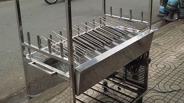 Lò quay cá lóc nướng muối tuyết. Hàng tại xưởng kèm 8 xiên liên hệ 0327537148 để được tư vấn.