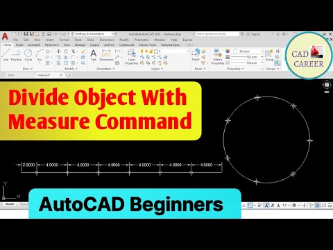 Measure command in autocad || Divide object with Measure command in AutoCAD | #CADCAREER