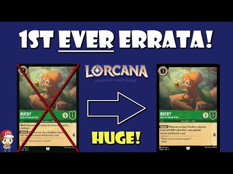 bucky card lorcana OP Cold Foil Promo #15 Squirrel Squeak Tutor The 1st EVER Errata in