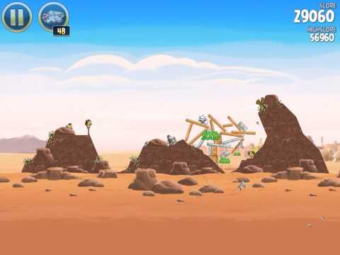 Angry Birds Trick Shot Star Wars Tatooine 1-18 One Bird 3 Star Solution