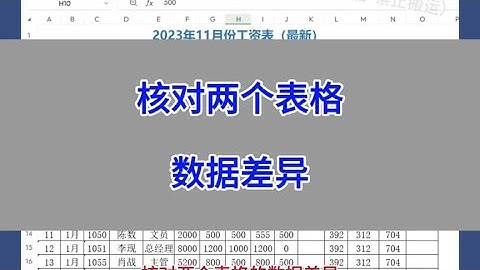 Excel：核对两个表格的数据差异。#excel #wps #办公技巧
