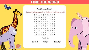Search the word! | Word Search Puzzle No 1 | Animal edition