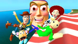 • Toy Story • Mad Baldis Basics kick Woody and Jessie Ragdolls (Mr.Potato Head / Buzz ) in Gmod |4|