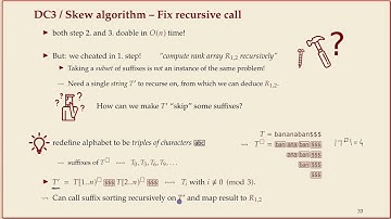 COMP526 (Fall 2023) 8-8 §8.7 Linear time suffix sorting - DC3 algorithm