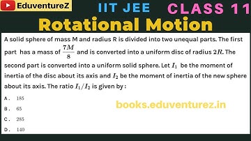 A solid sphere of mass M and radius R is divided into two unequal parts. The first part  has a mass
