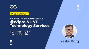 Webinar | My Interview Experience at Wipro & L&T Technology Services