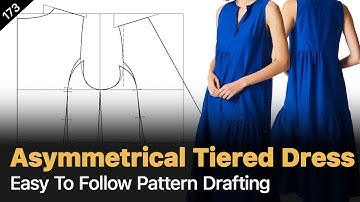 How to Balance Design & Structure in an Asymmetrical Tiered Dress [Pattern Making Tutorial]