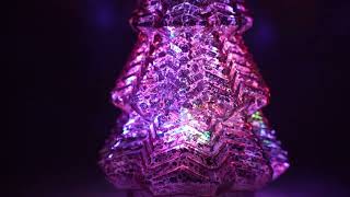 Mercury Glass Christmas Tree with Dynamic Colorful Light, for Living Room Mantel Tabletop Party-8" H Mercury Glass Led Tree